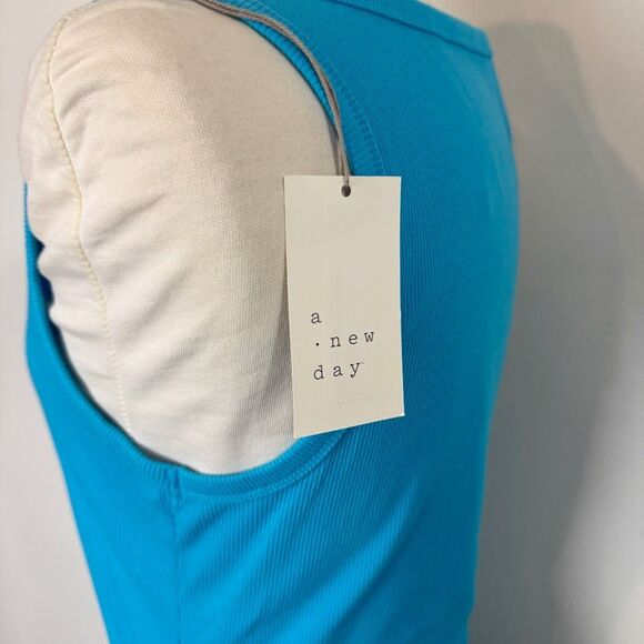 A New Day Bright Blue Ribbed Midi Dress | Medium | New with Tags - Picture 5 of 11